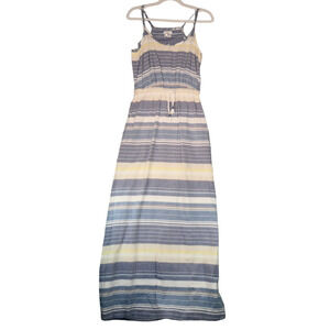 Penny Stock The Penny Maxi Dress Womens 2 Blue Sundress 100% Cotton Peasant Boho